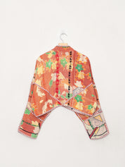The Kaira Cropped Quilted Patchwork Kantha Jacket