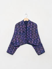 The Kaira Cropped Quilted Indigo Kantha Jacket