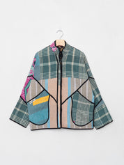 The Ladhiya Quilted Patchwork Kantha Jacket