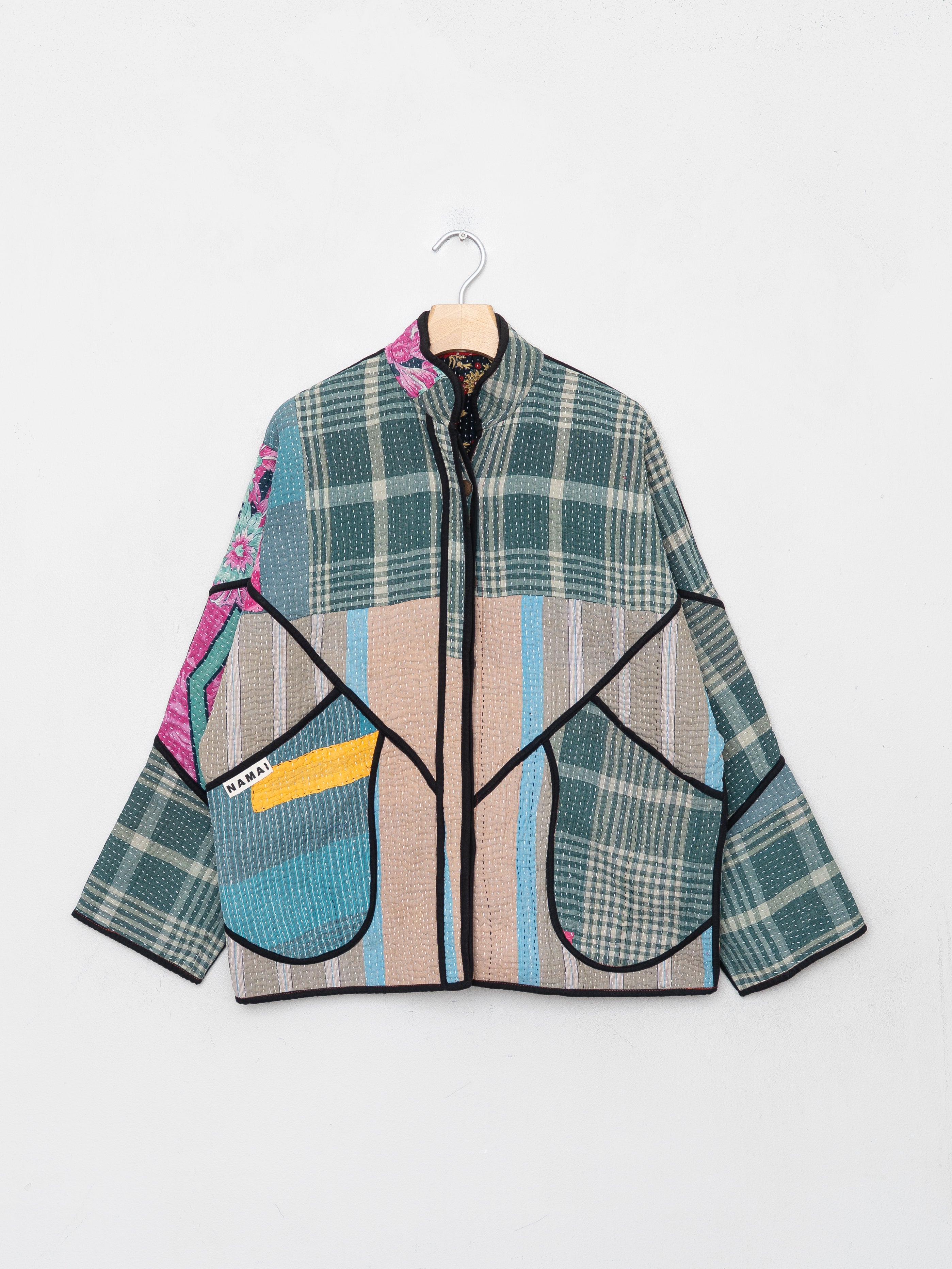 The Ladhiya Quilted Patchwork Kantha Jacket