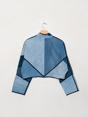 The Kaira Cropped Denim Jacket - Small - Wholesale