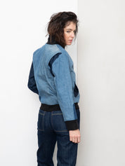 The Veda Denim Bomber Jacket - Small