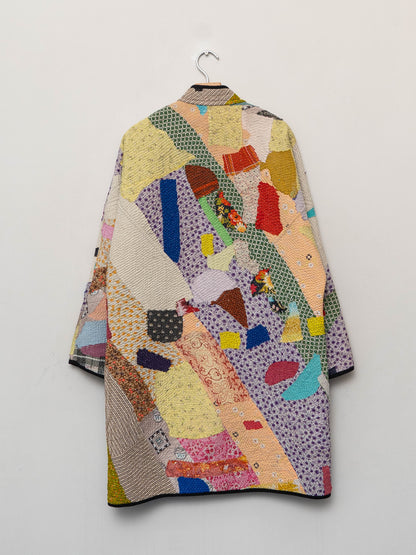 The Sai Quilted Patchwork Kantha Coat