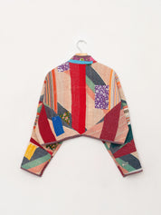The Kaira Cropped Quilted Patchwork Kantha Jacket