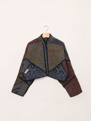 The Kaira Cropped Quilted Patchwork Kantha Jacket