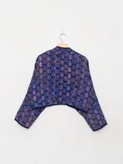 The Kaira Cropped Quilted Indigo Kantha Jacket