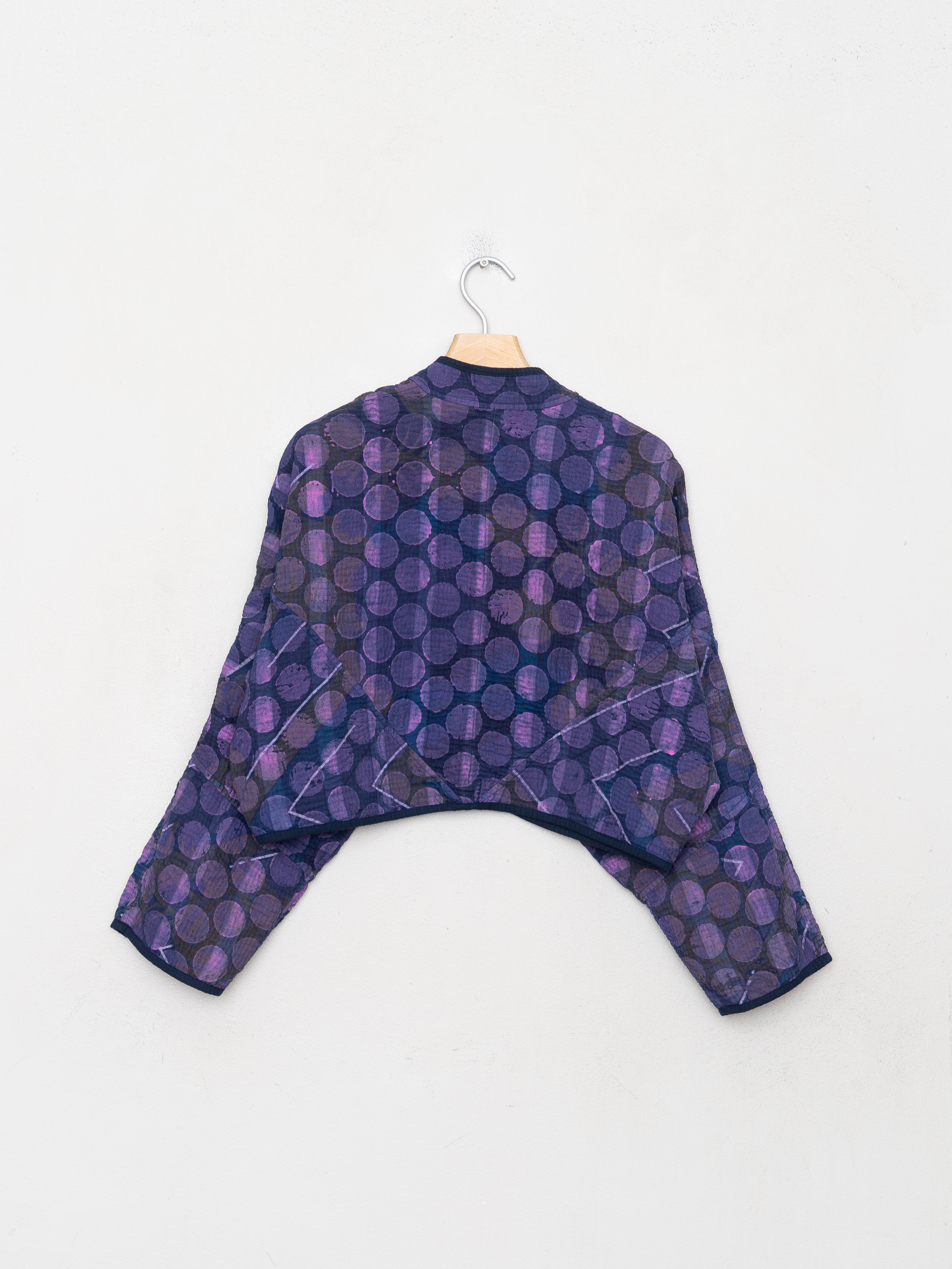 The Kaira Cropped Quilted Indigo Kantha Jacket