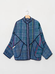 The Ishani Quilted Indigo Kantha Jacket