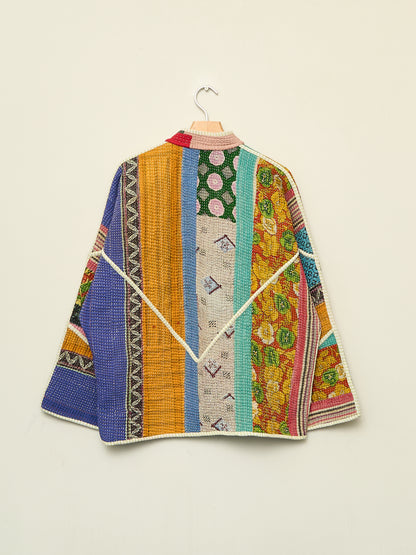 The Ladhiya Quilted Patchwork Kantha Jacket