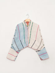 The Kaira Cropped Quilted Patchwork Kantha Jacket