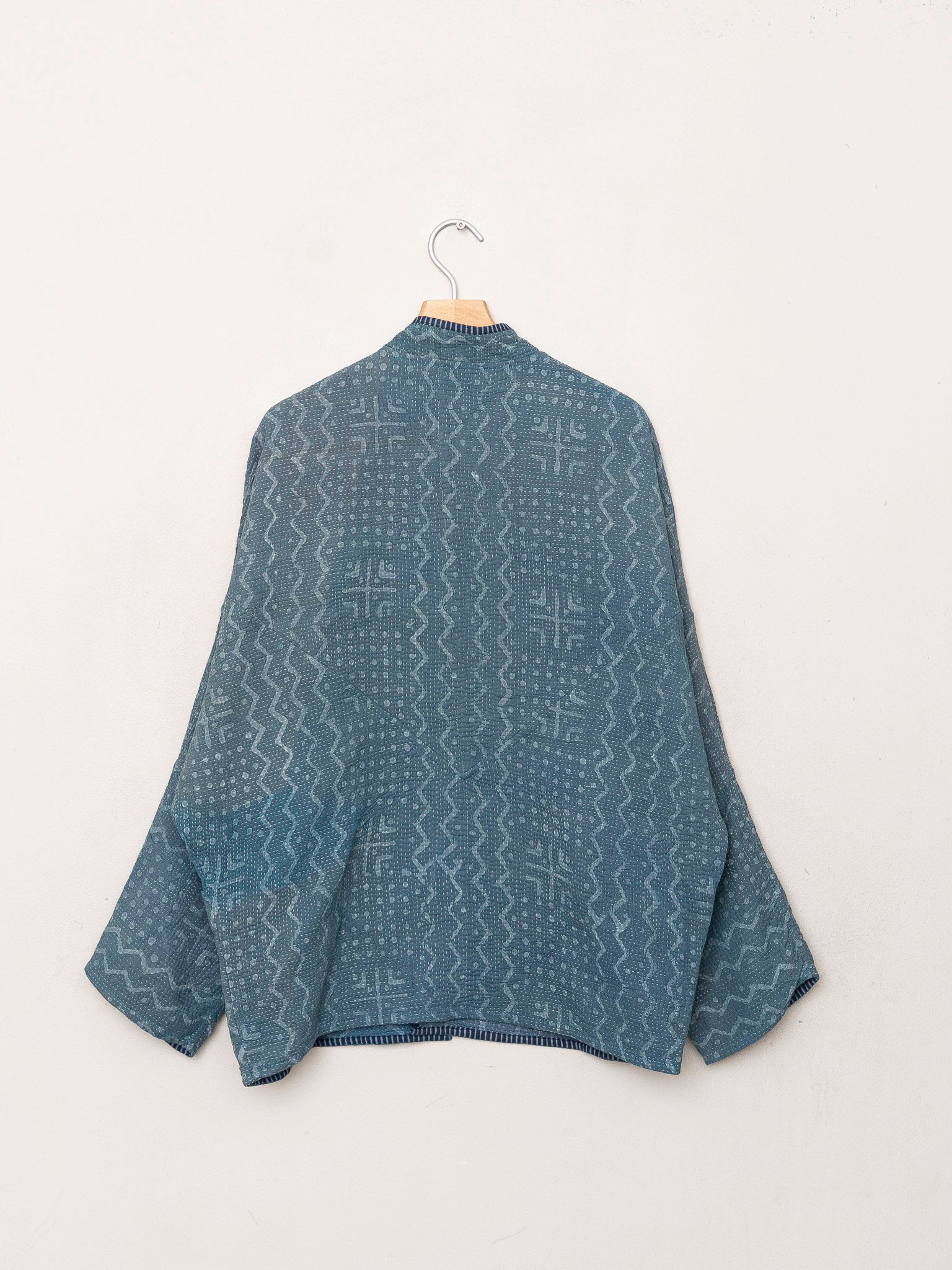 The Ishani Quilted Indigo Kantha Jacket