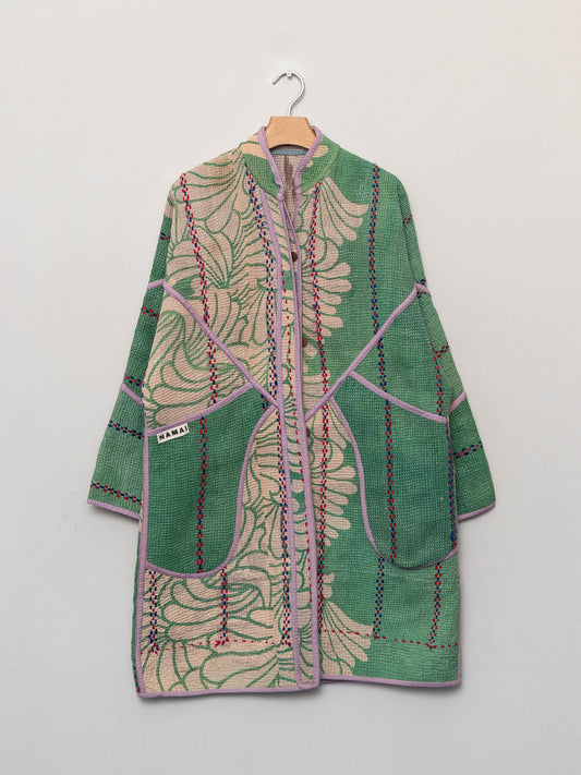 The Sai Quilted Patchwork Kantha Coat