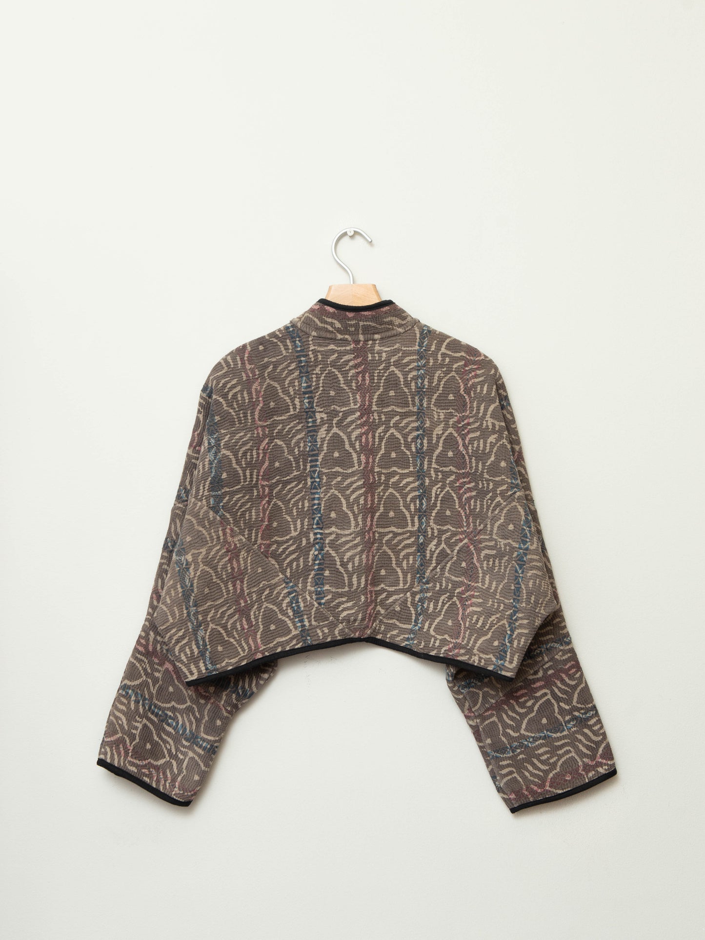 The Kaira Cropped Quilted Plant Dyed Kantha Jacket