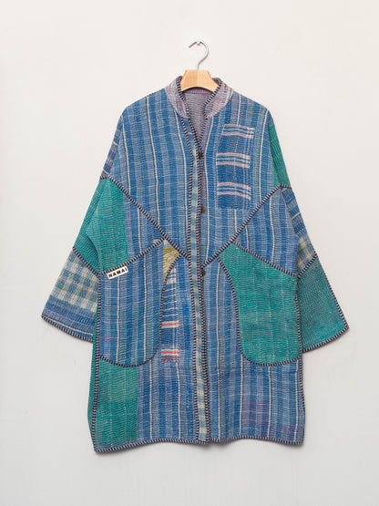 The Sai Quilted Patchwork Kantha Coat