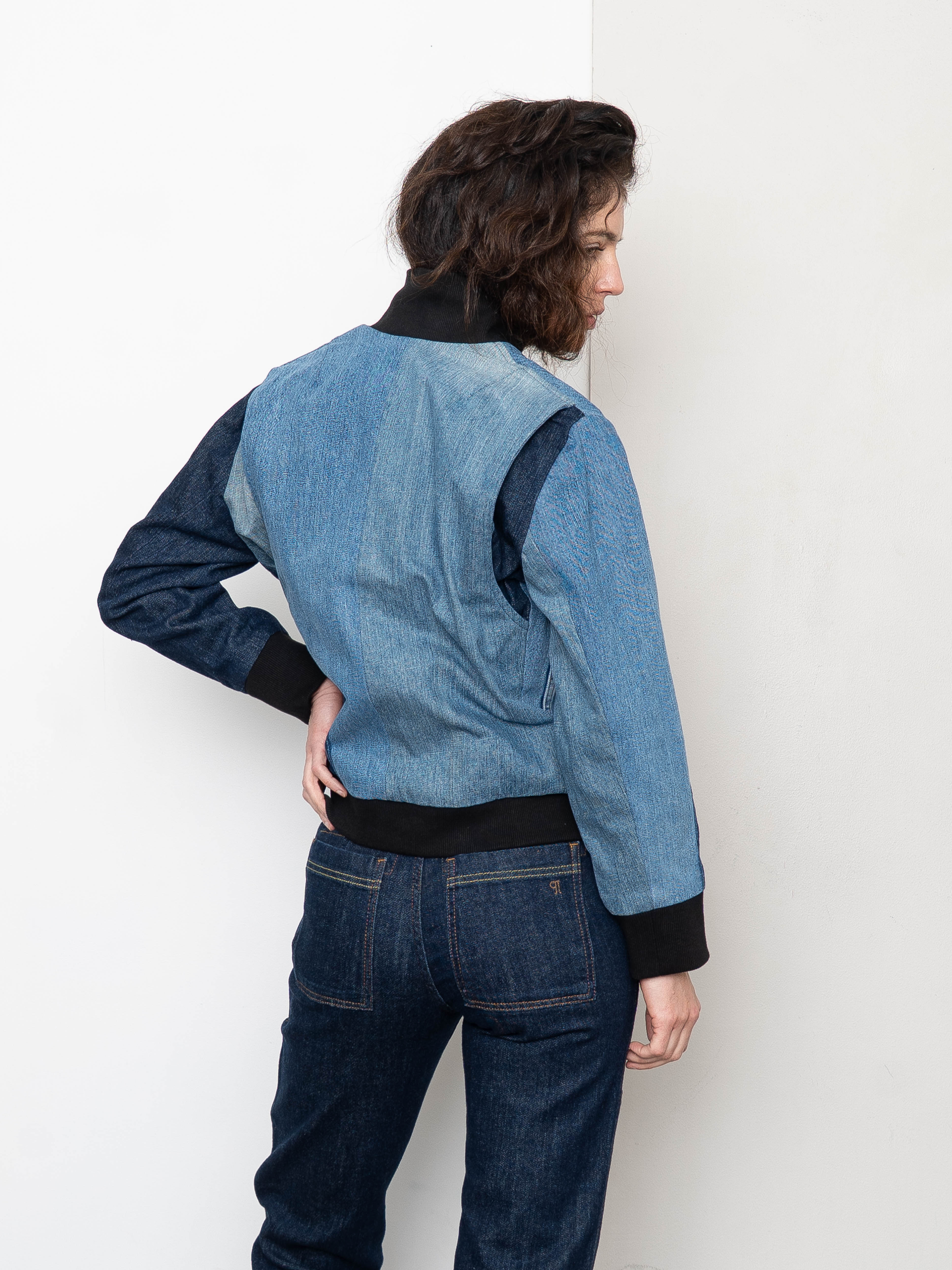 The Veda Denim Bomber Jacket - Small