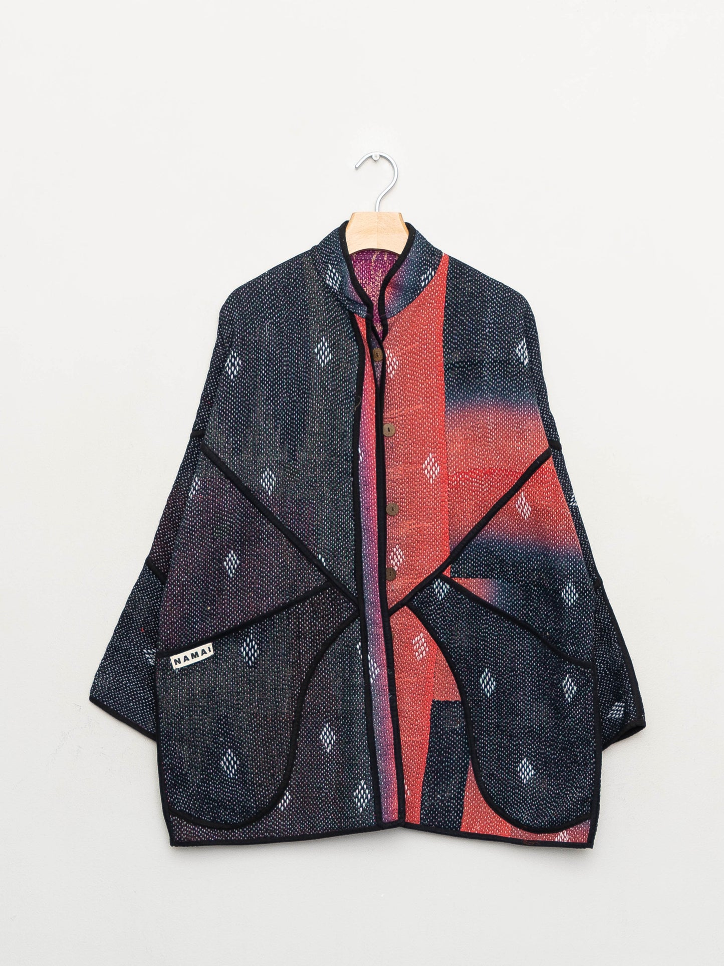 The Narmada Quilted Patchwork Kantha Jacket