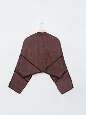 The Kaira Cropped Quilted Indigo Kantha Jacket