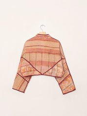 The Kaira Cropped Quilted Patchwork Kantha Jacket