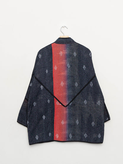 The Narmada Quilted Patchwork Kantha Jacket