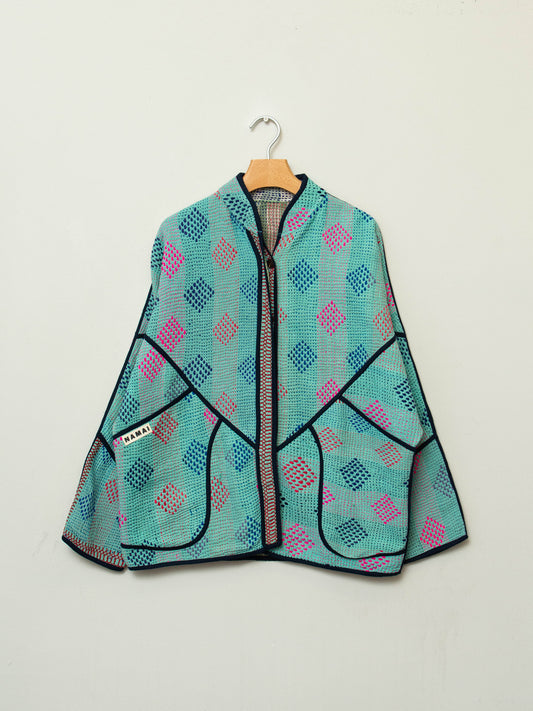 The Ladhiya Quilted Patchwork Kantha Jacket