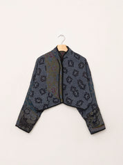 The Kaira Cropped Quilted Patchwork Kantha Jacket