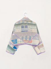 The Kaira Cropped Quilted Patchwork Kantha Jacket