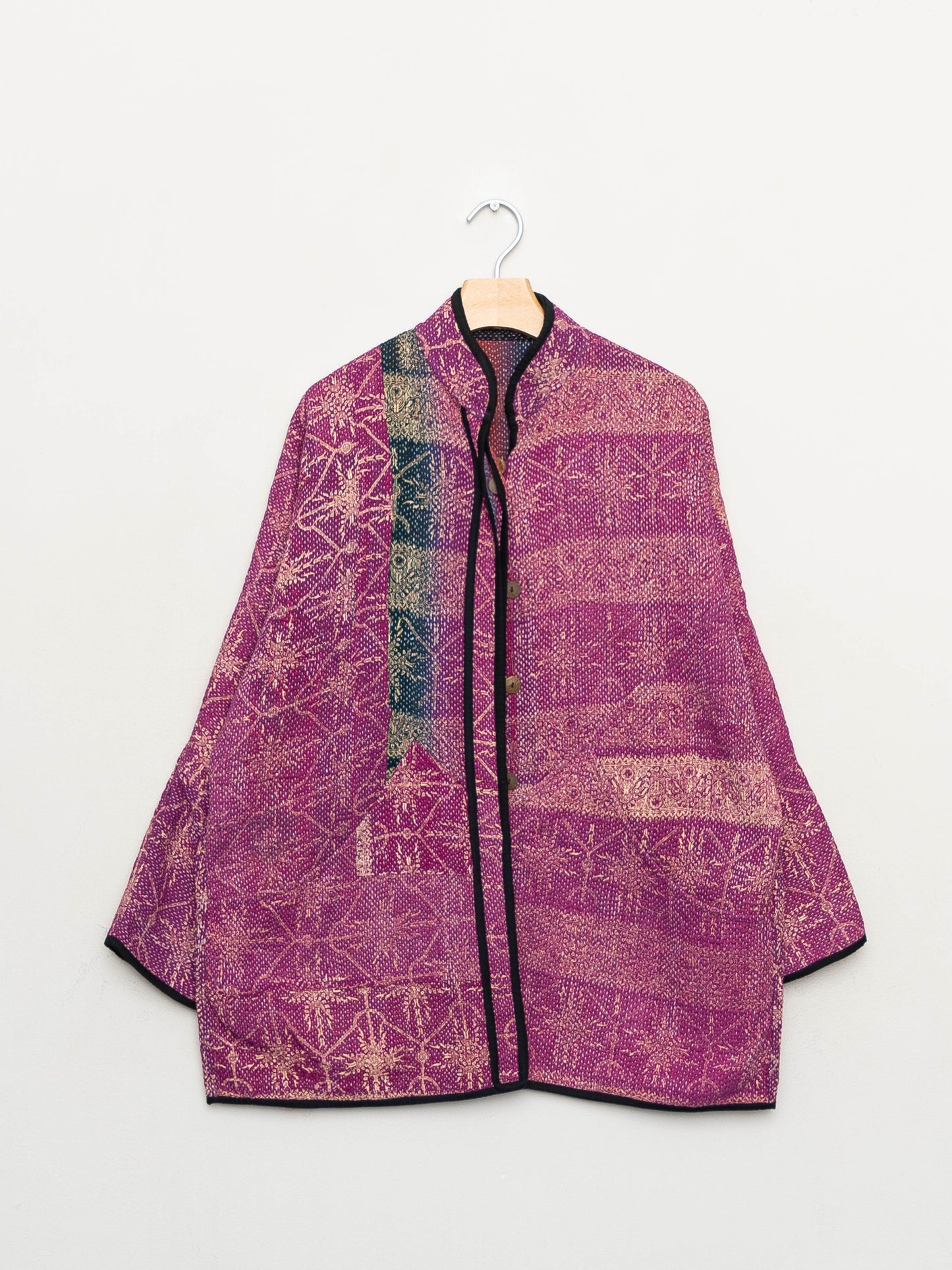 The Narmada Quilted Patchwork Kantha Jacket