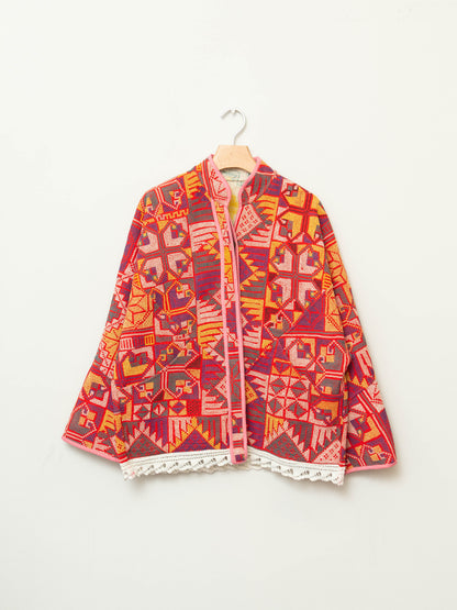 The Ladhiya Vintage Cross-Stitch Kantha Jacket