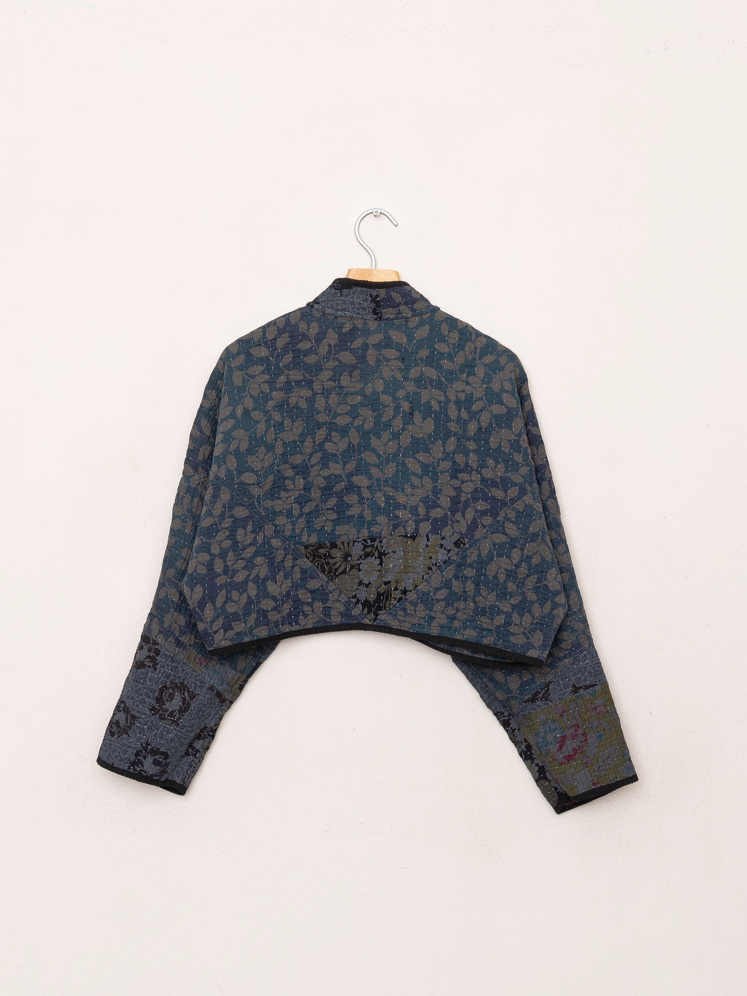 The Kaira Cropped Quilted Patchwork Kantha Jacket