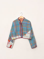 The Kaira Cropped Quilted Patchwork Kantha Jacket