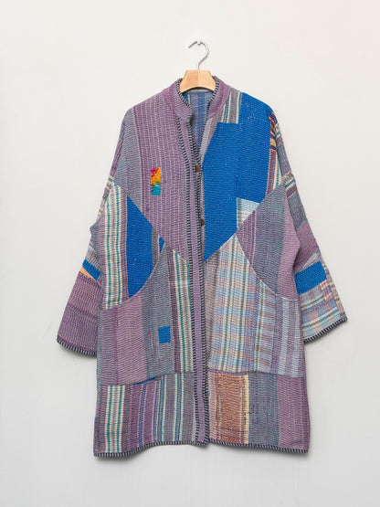 The Sai Quilted Patchwork Kantha Coat