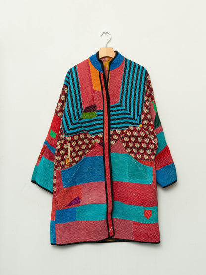 The Sai Quilted Patchwork Kantha Coat