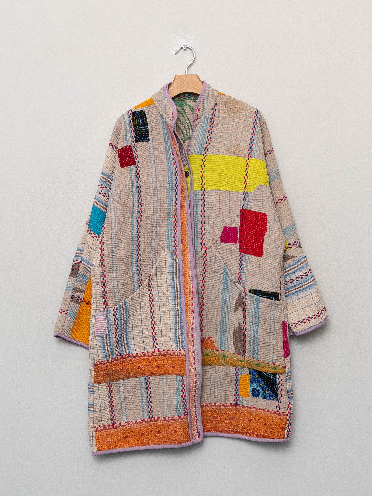 The Sai Quilted Patchwork Kantha Coat