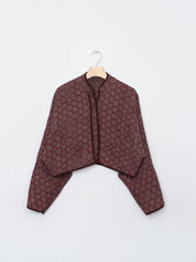 The Kaira Cropped Quilted Indigo Kantha Jacket