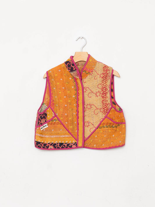 The Kaira Quilted Patchwork Kantha Vest