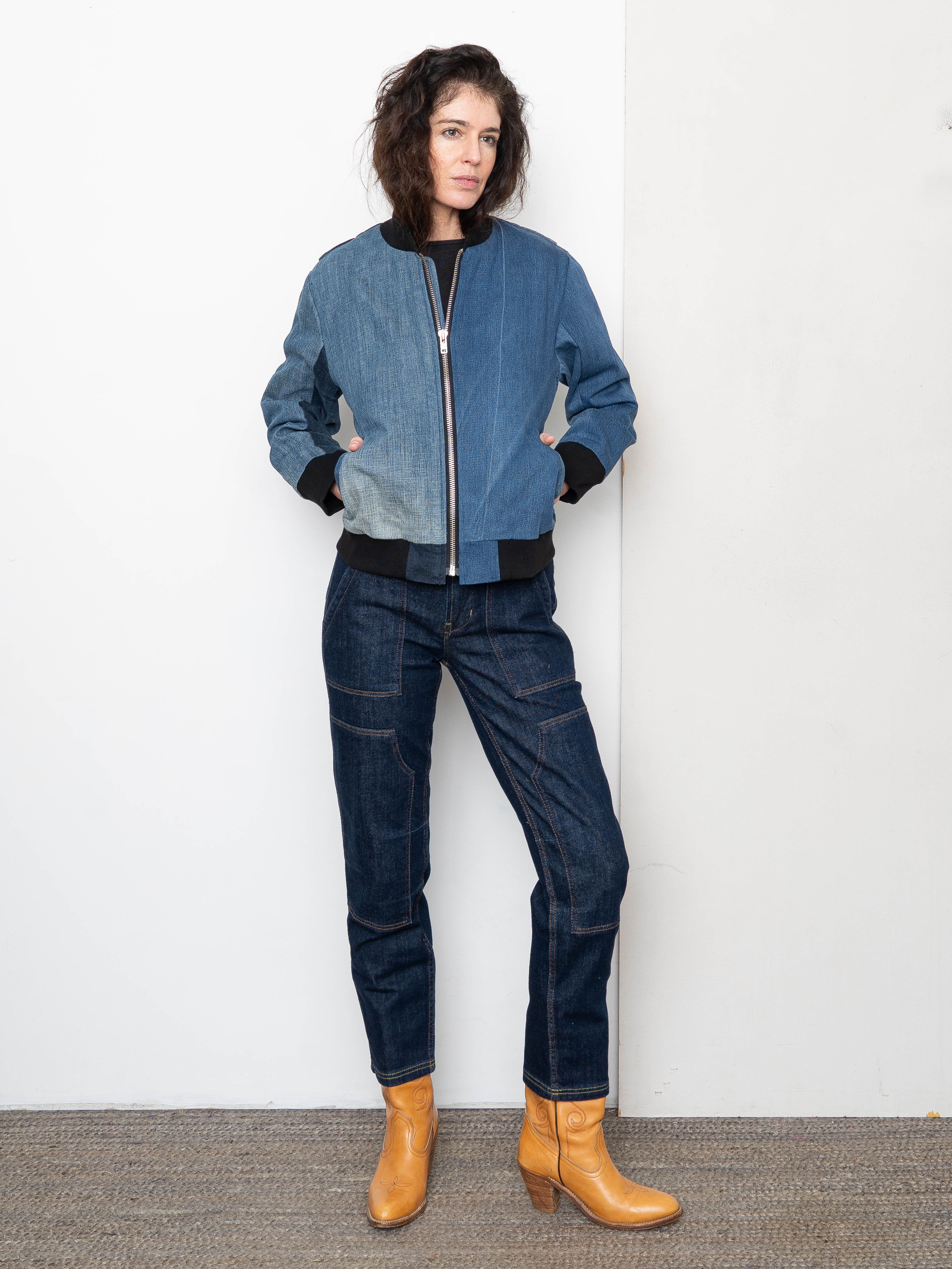 The Veda Denim Bomber Jacket - Small