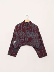 The Kaira Cropped Quilted Patchwork Kantha Jacket
