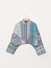 The Kaira Cropped Quilted Patchwork Kantha Jacket