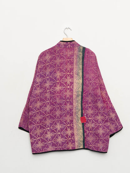 The Narmada Quilted Patchwork Kantha Jacket