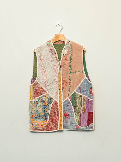 The Ladhiya Quilted Patchwork Kantha Vest