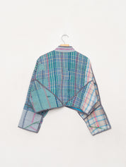 The Kaira Cropped Quilted Patchwork Kantha Jacket
