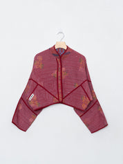 The Kaira Cropped Quilted Indigo Kantha Jacket