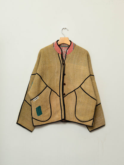 The Ladhiya Quilted Patchwork Kantha Jacket