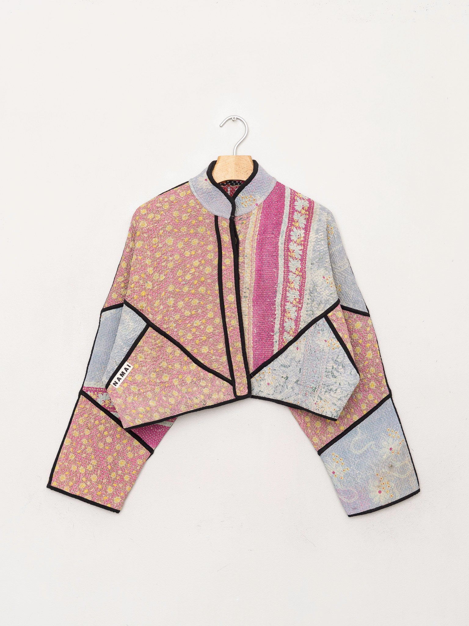 The Kaira Cropped Quilted Patchwork Kantha Jacket