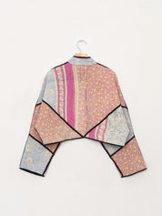 The Kaira Cropped Quilted Patchwork Kantha Jacket