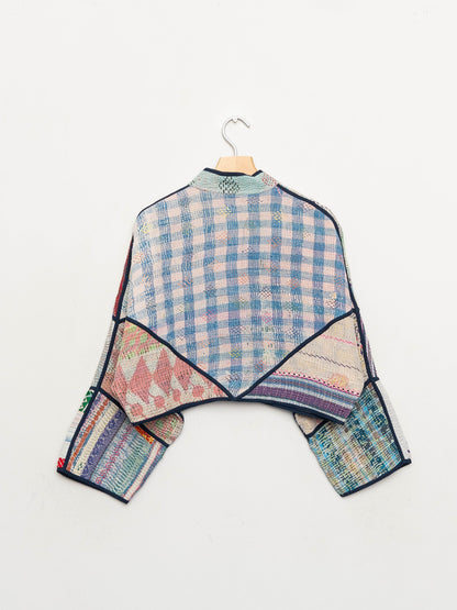 The Kaira Cropped Quilted Patchwork Kantha Jacket