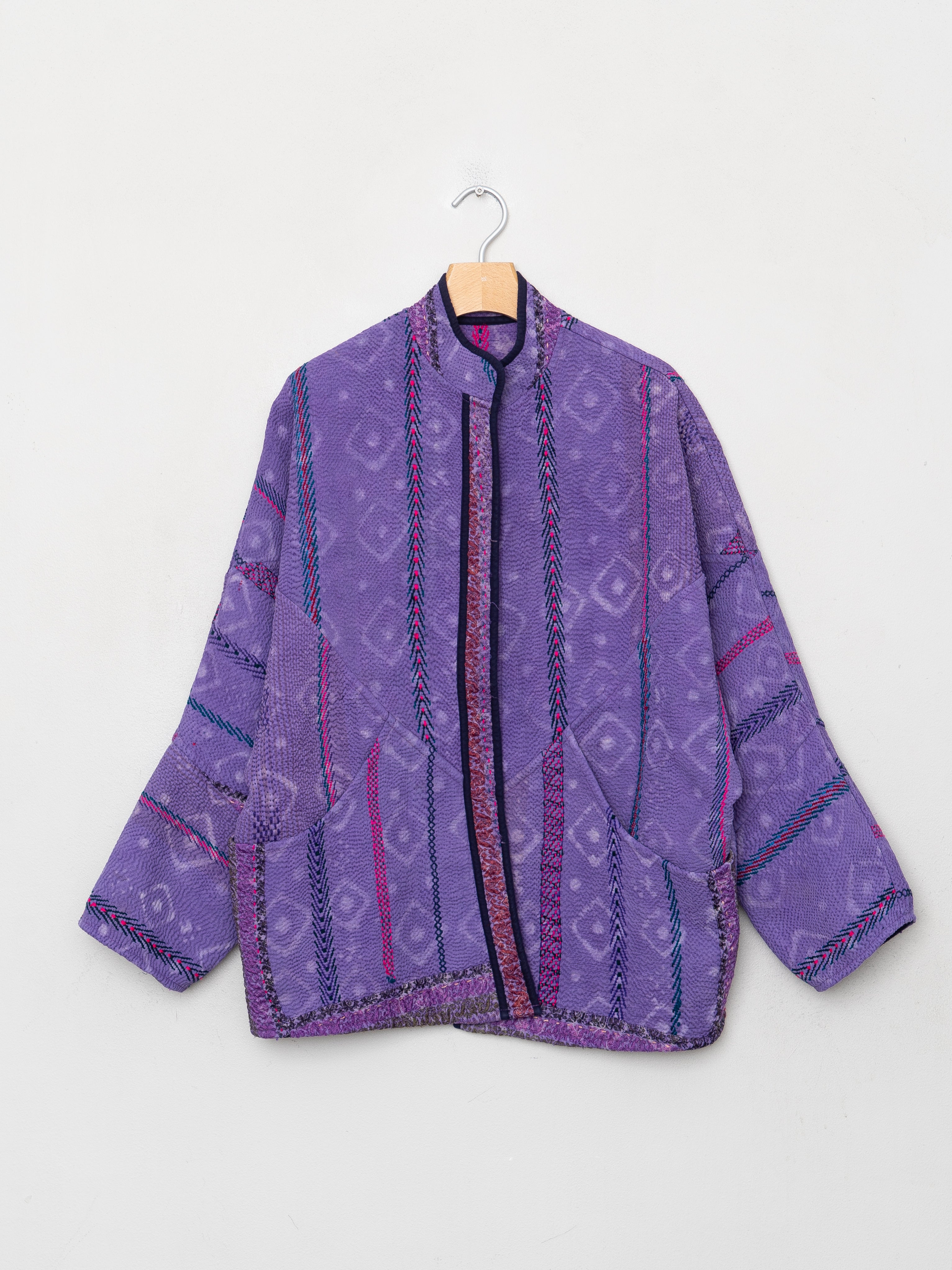 The Ishani Quilted Indigo Kantha Jacket
