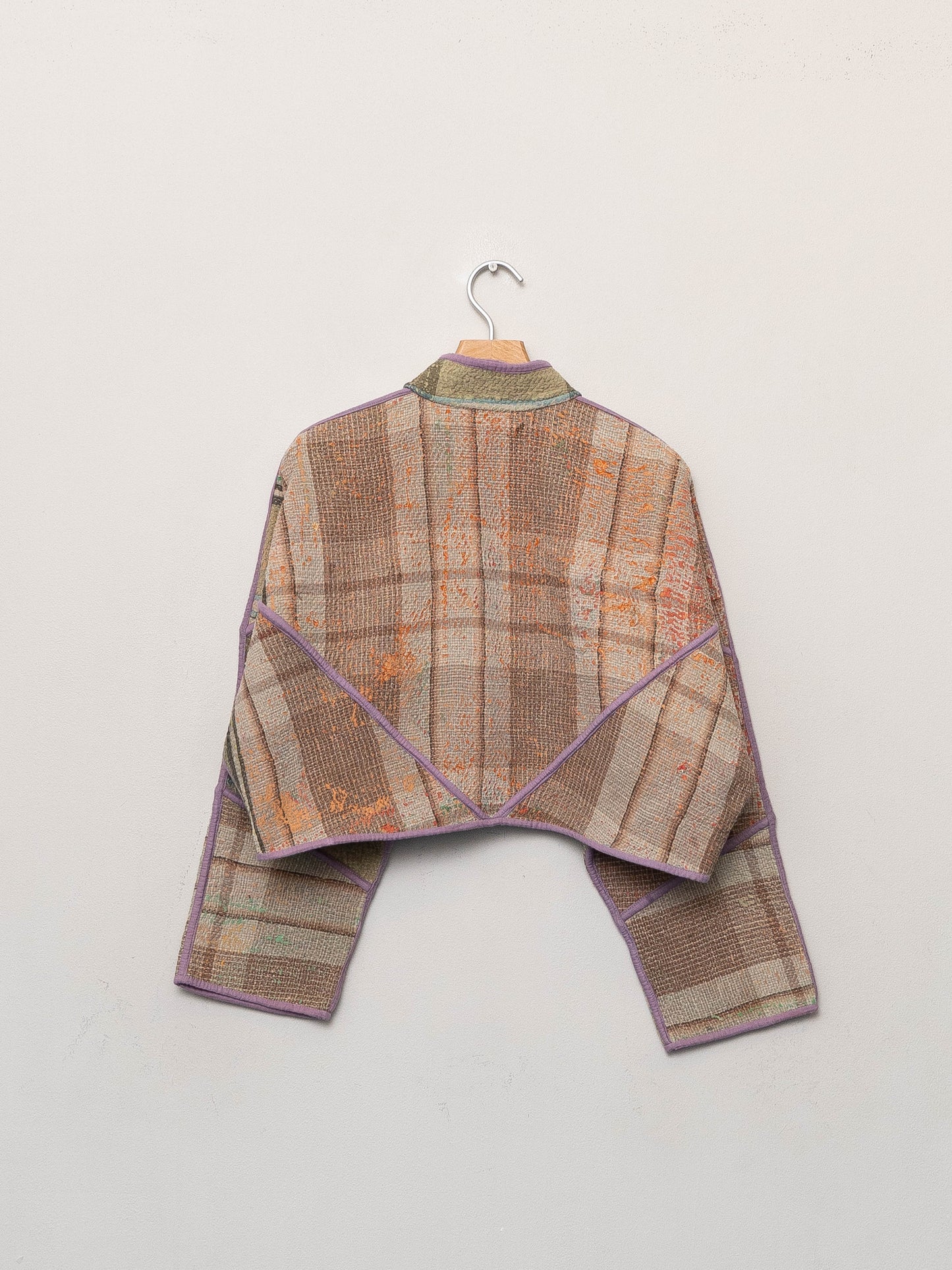 The Kaira Cropped Quilted Patchwork Kantha Jacket