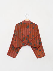 The Kaira Cropped Quilted Indigo Kantha Jacket
