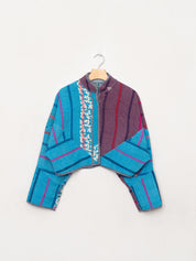 The Kaira Cropped Quilted Patchwork Kantha Jacket